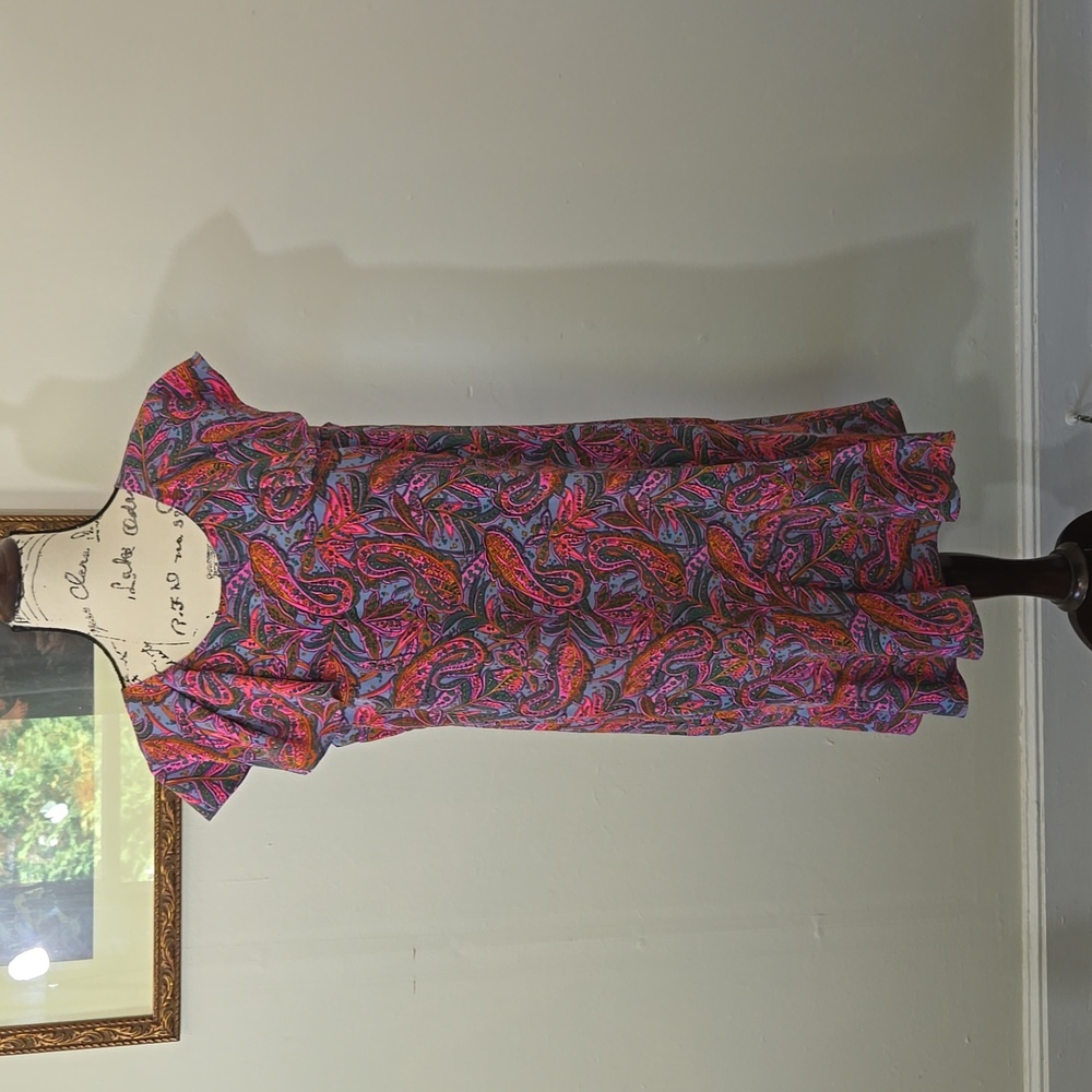 J. Crew silk paisley drop waist dress